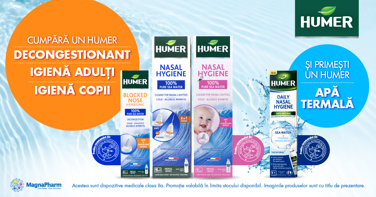 Humer (adulti, copii sau stop virus) + Promotie Humer Spray cu apa termala (P438842016) gratis