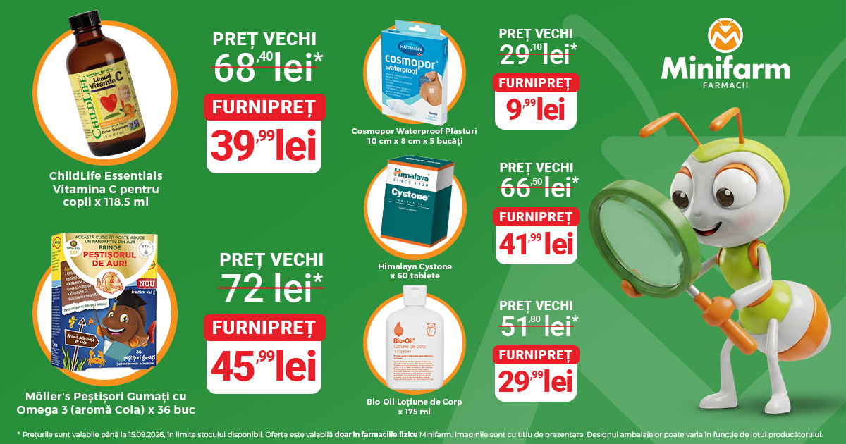 Prinde FurniPREȚUL în cele peste 130 de farmacii Minifarm!