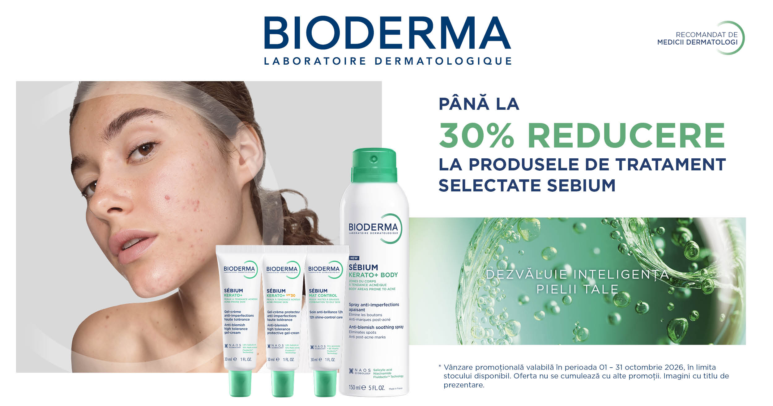 Bioderma - Sebium Creme + Sebium Body Spray - pana la 30%