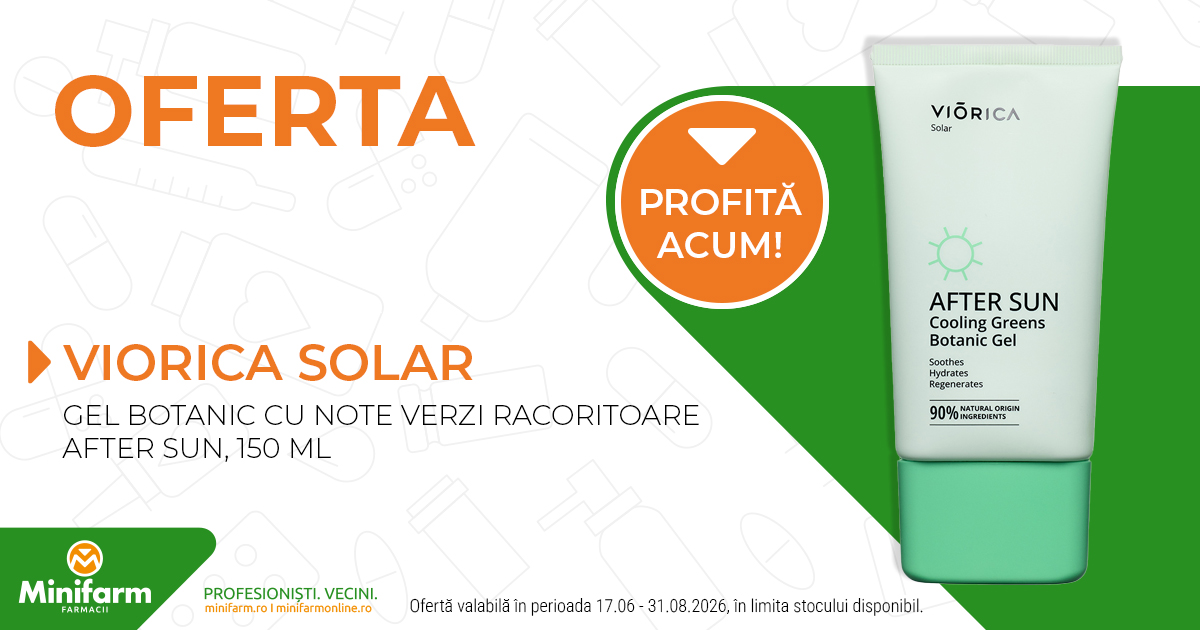 Viorica - Solar After Sun Gel Botanic cu Note Verzi Racoritoare, 150ml 