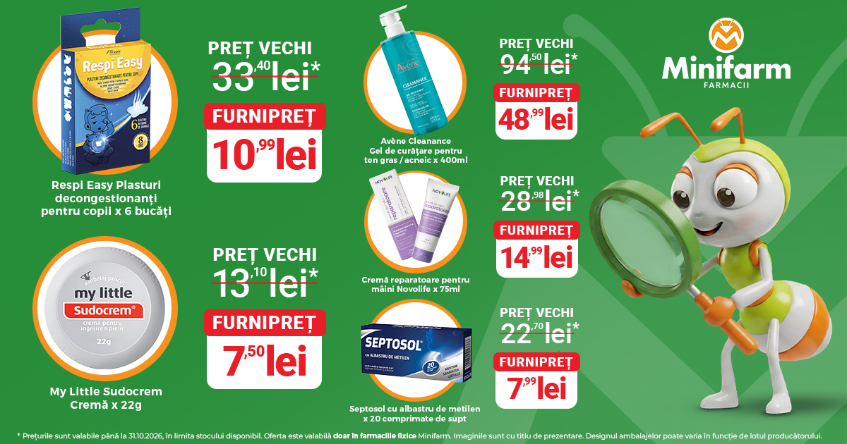 Prinde FurniPREȚUL în cele peste 130 de farmacii Minifarm!